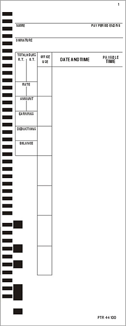 PTR44100 Time Card