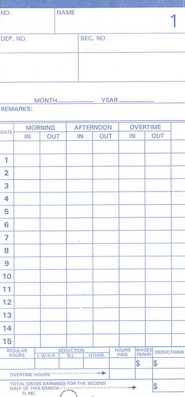 TL-MC Time Card