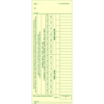 10A Time Card