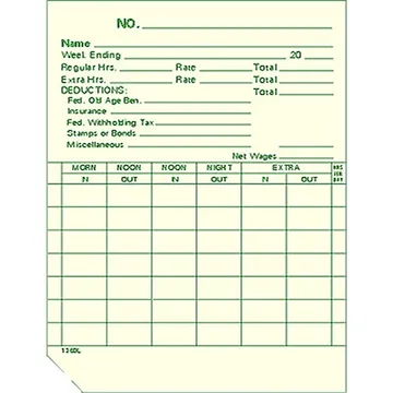 1360L Weekly Time Card