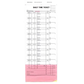 1508-T-AB (3 Copy) Daily Job Tracking Time Cards (Carbon)
