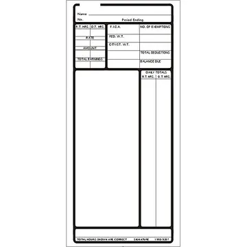 1950-9207 Time Card