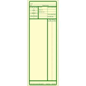 1950-9208 Time Card