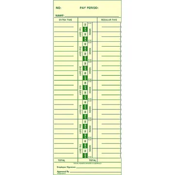 1950-9257 Simplex Tru Align Time Card