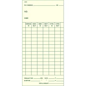 2222 Weekly/Bi-Weekly Time Cards