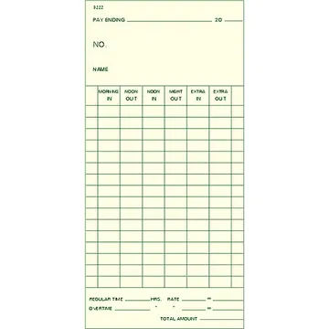3222 Weekly/Bi-Weekly Time Cards