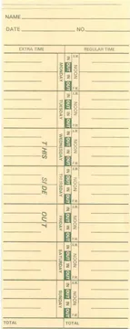 33 (irregular) Time Card