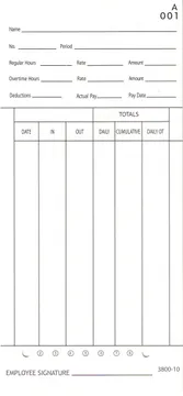 3800-10 Time Card