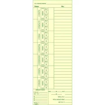 3826R-2 Time Card