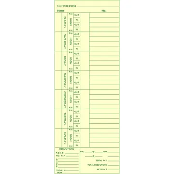 3826R Time Card