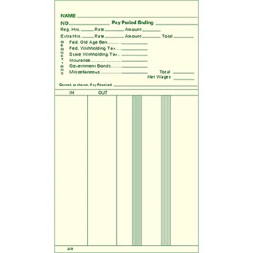 410-2 Bi-Weekly Time Cards