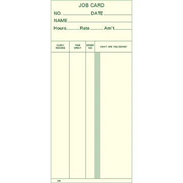 490 Weekly Job Cost Cards