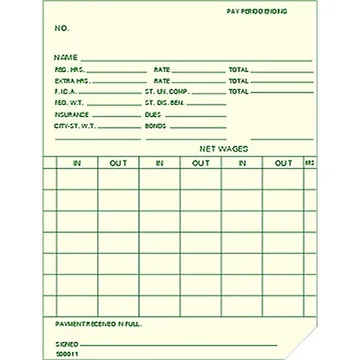 500011 Weekly Time Card