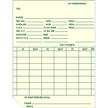 500013 Weekly Time Card