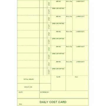 543L Perforated Job Tracking Time Cards