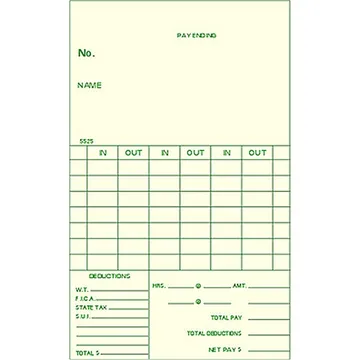 5525-2 Bi-Weekly Time Cards