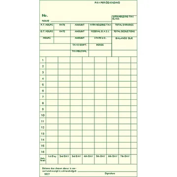 5527 Weekly Time Card
