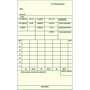 5625 Weekly Time Cards