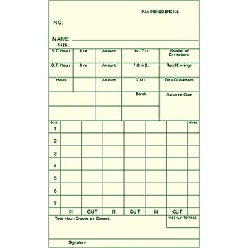 5626 Weekly Time Cards