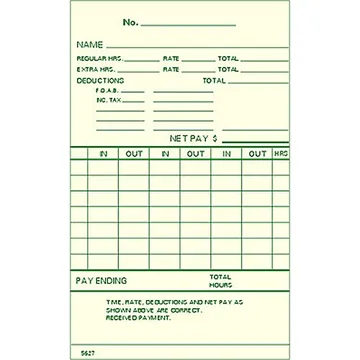 5627 Weekly Time Cards