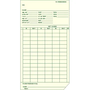700031 Weekly/Bi-Weekly Time Cards