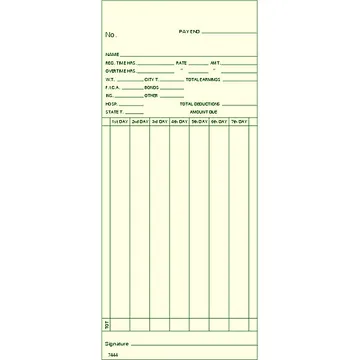 7444 Weekly Time Card