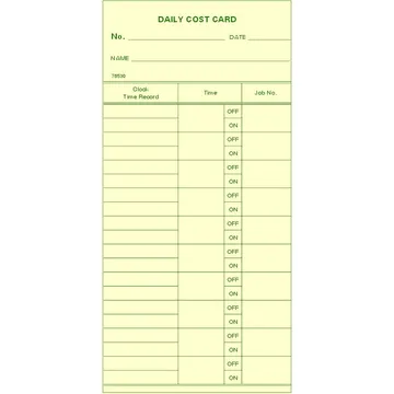 78530 Daily Cost Cards