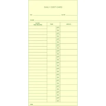78550 Daily Cost Cards
