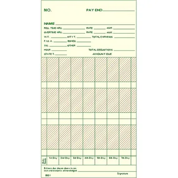 8001 Weekly Time Card
