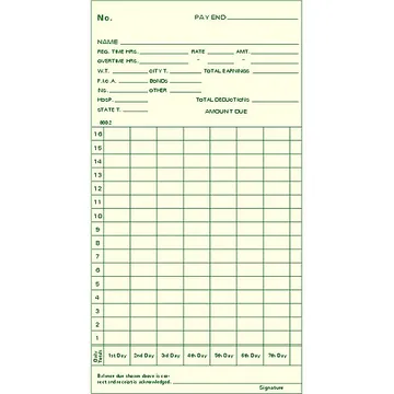 8002 Weekly Time Card