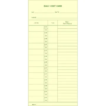 800662 Daily Cost Cards