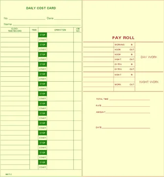 800712 Daily Cost Cards