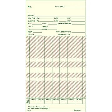 8021 Weekly Time Card
