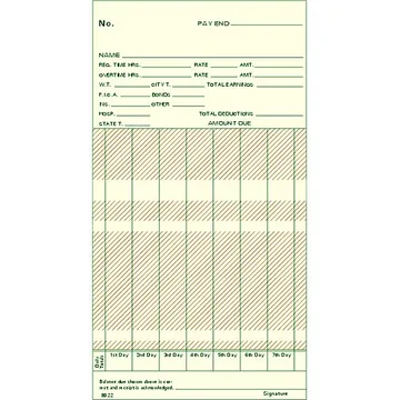 8022 Weekly Time Card