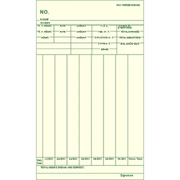 8214005 Weekly Time Card