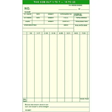 8214007 Semi-Monthly Time Card