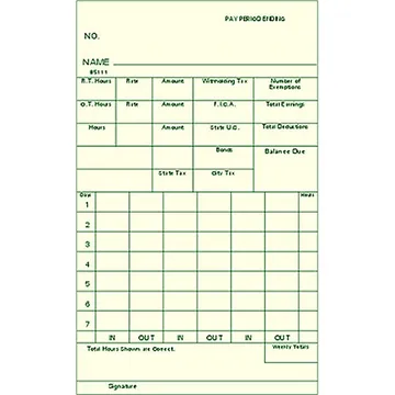 85111-2 Bi-Weekly Time Cards
