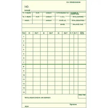 85241 Bi-Weekly Time Cards