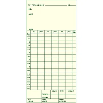 85330 Semi-Monthly Time Cards