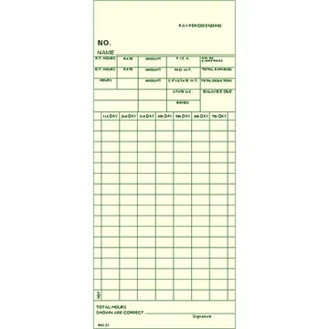 86121 Weekly Time Card