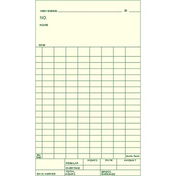 86140 Weekly Time Card