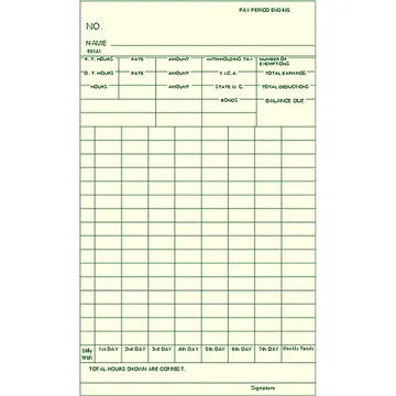 86141 Weekly Time Card