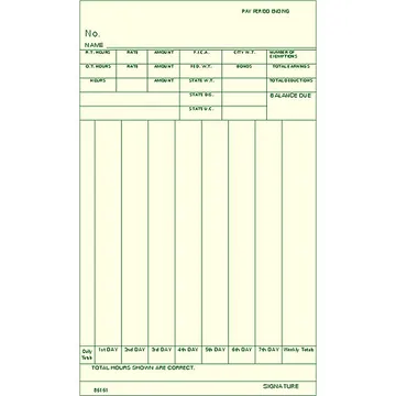 86161 Weekly Time Card