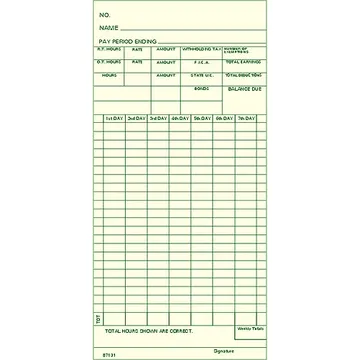 87131 Weekly Time Card