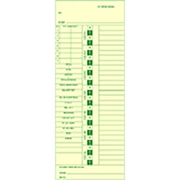 Adams 9557 Time Card, photo 1