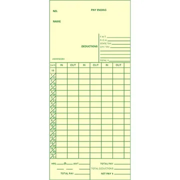 AMA5502BX Time Card