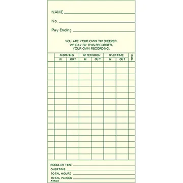 ATR401 - Weekly Time card