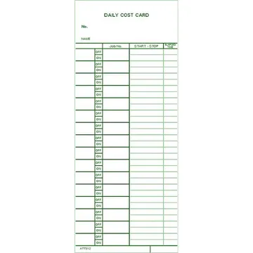 ATT312 Daily Cost Card