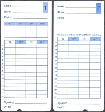 E14 Time Card