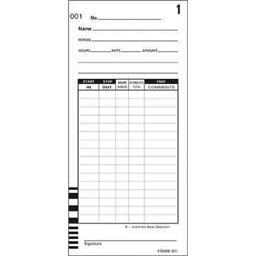 E7 (7000E) Time Card